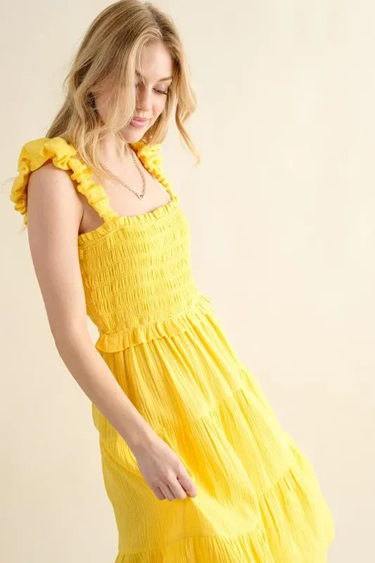 Shoulder Straped Detail Midi Dress - Eva's Edition
