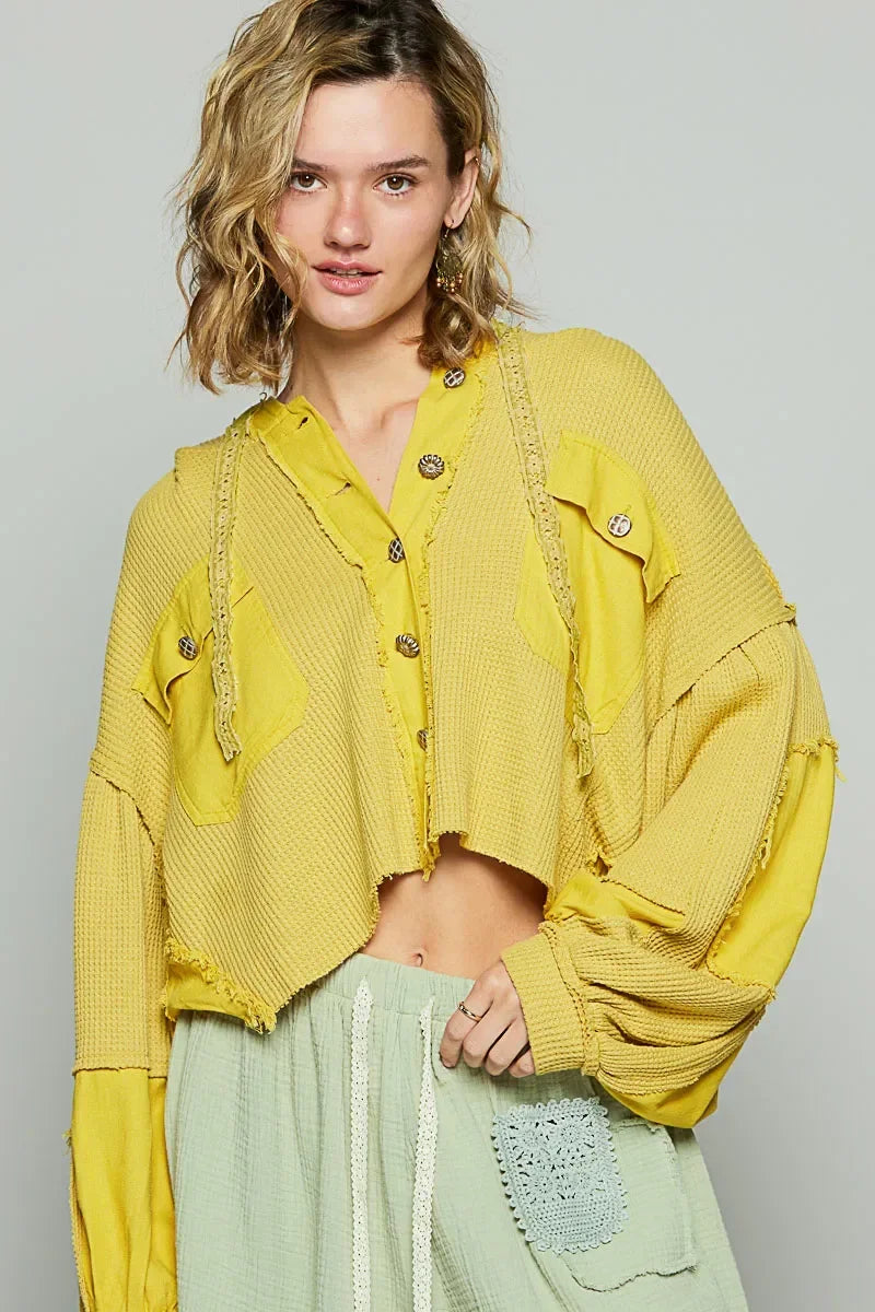 Raw Hem Cropped Hooded Jacket - Eva's Edition