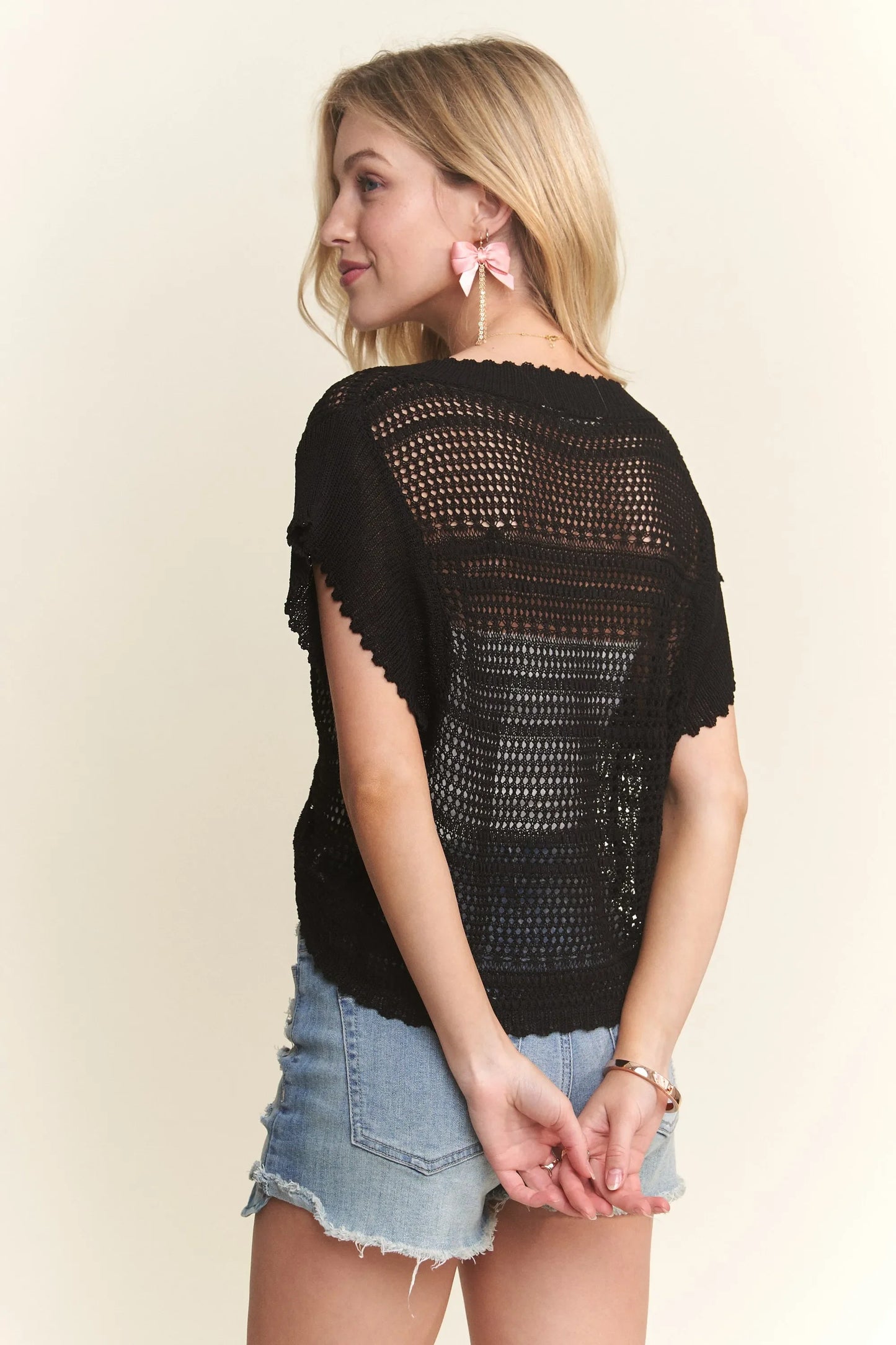 Drawstring Detail Crochet Top - Eva's Edition