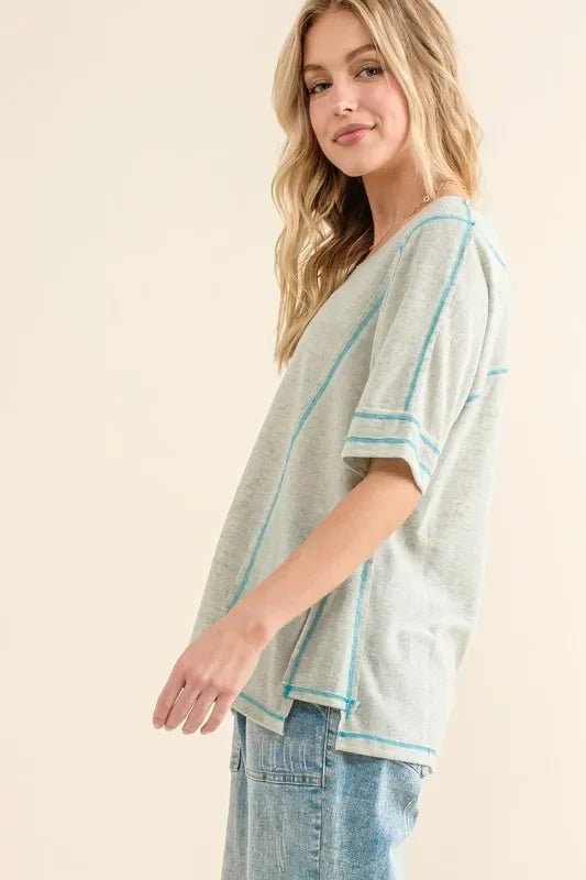 Reversed Stitch Basic T Shirt - Eva's Edition