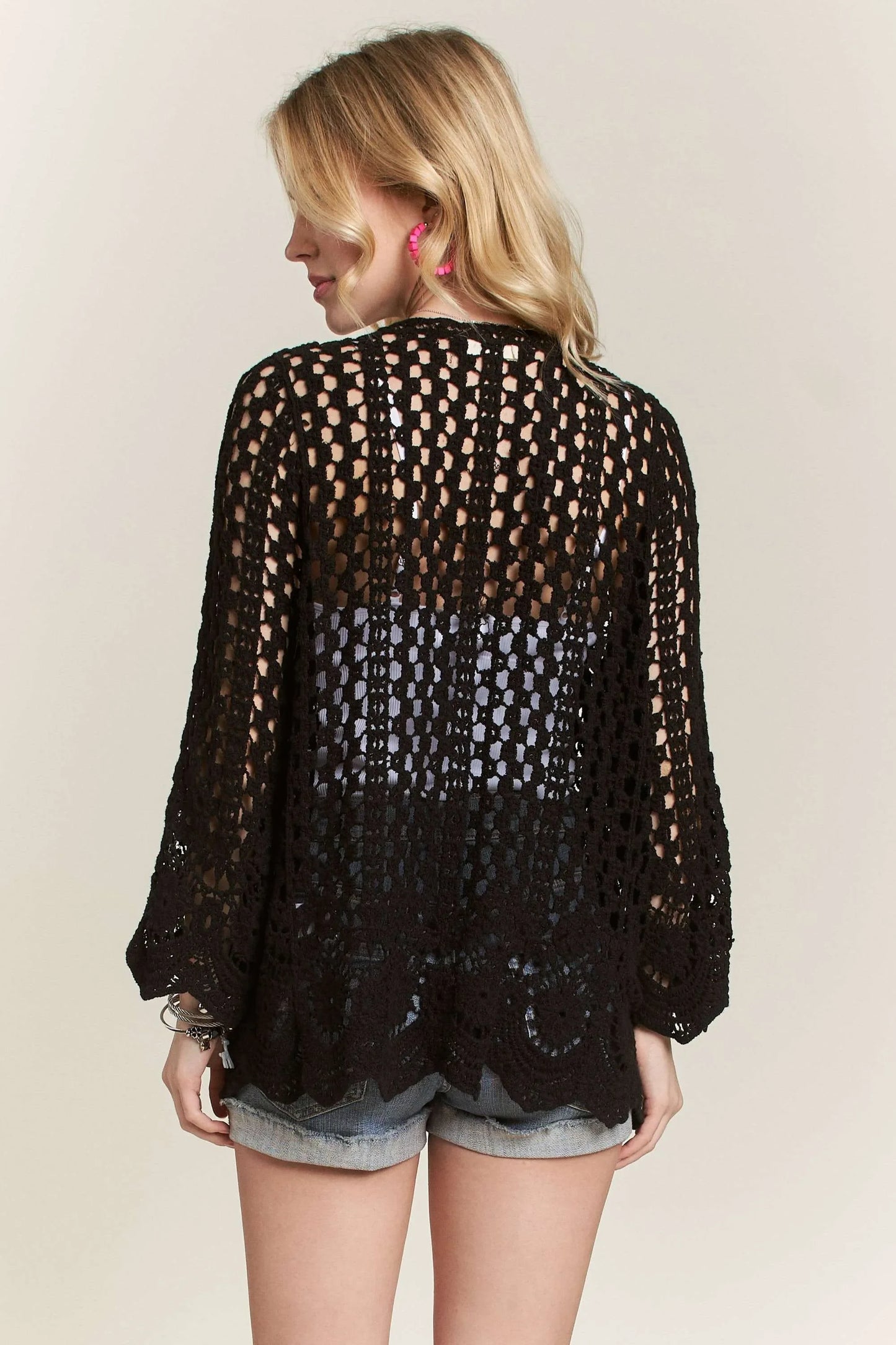Crochet Cardigan With Scallop Hem - Eva's Edition