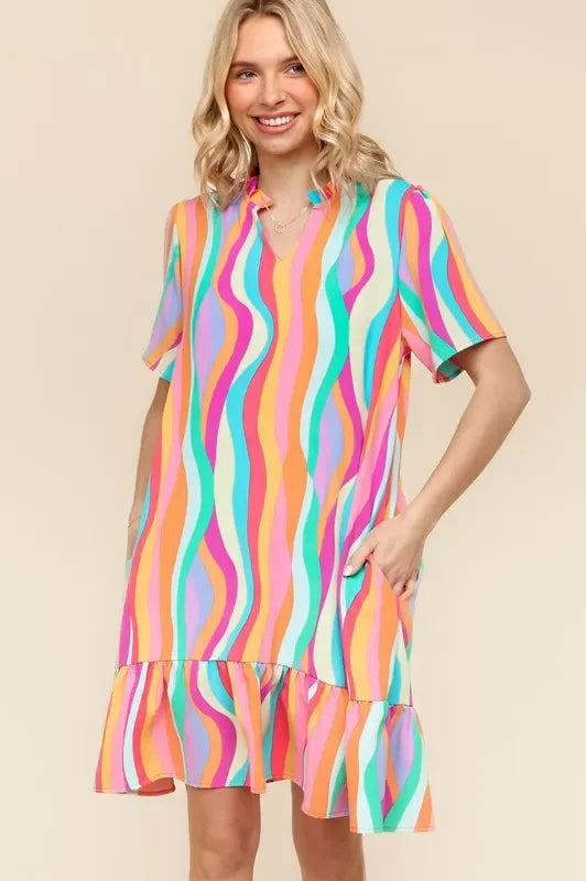 Haptics Tiered Woven Ruffle Hem Dress - Eva's Edition