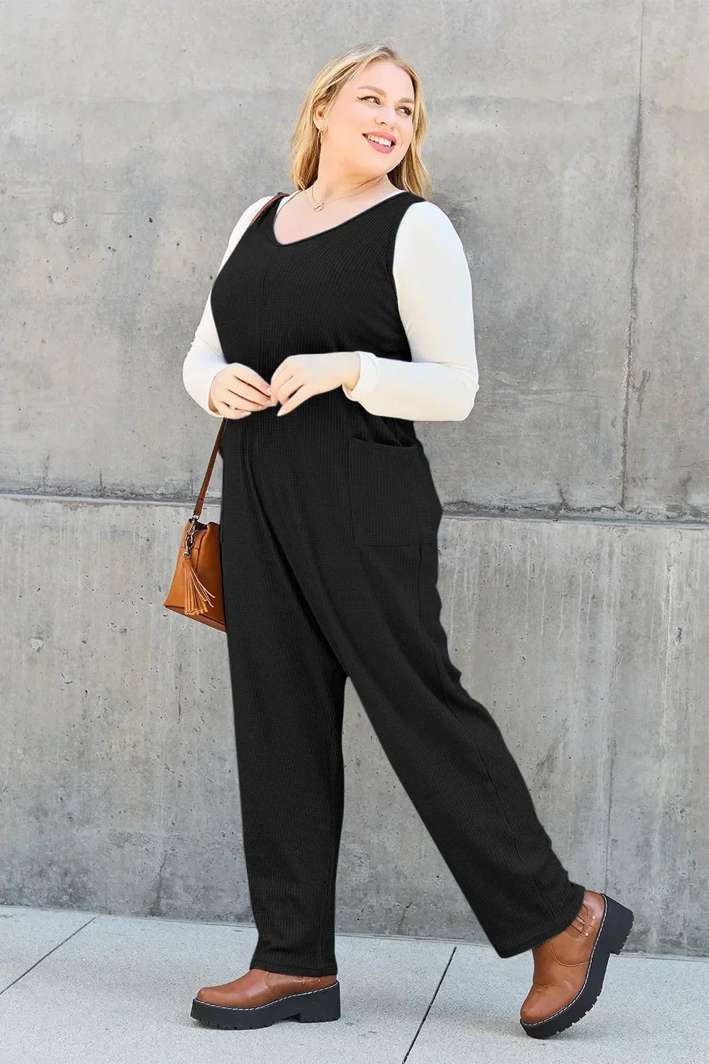 Double Take Full Size Sleeveless Straight Jumpsuit - Eva's Edition