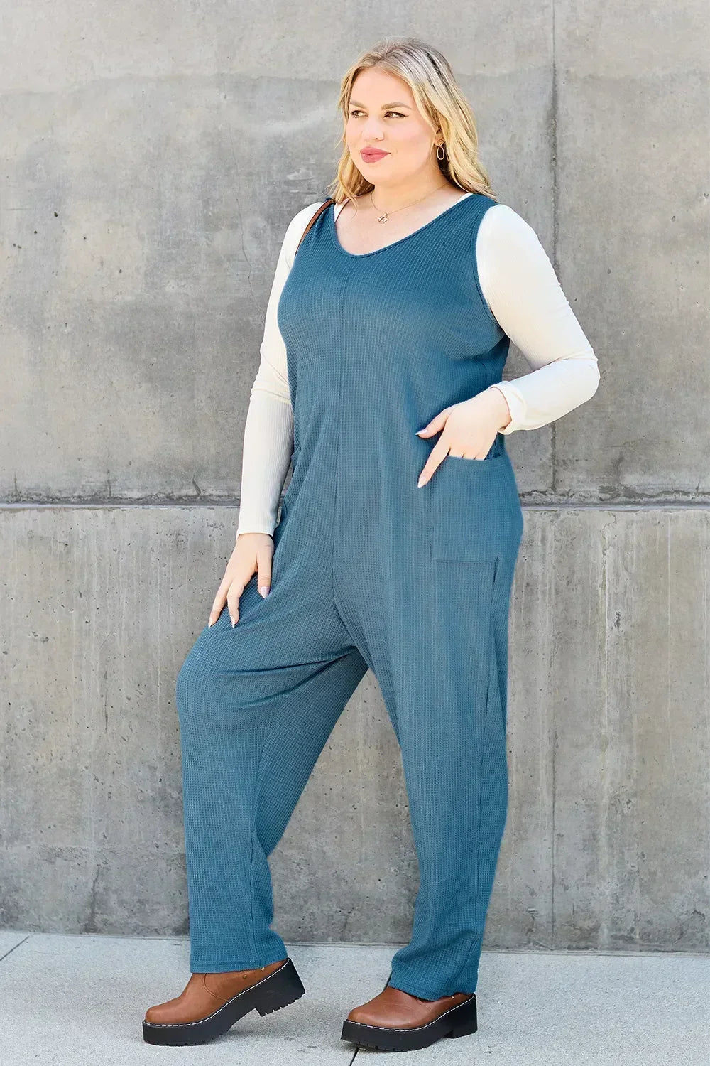 Double Take Full Size Sleeveless Straight Jumpsuit - Eva's Edition