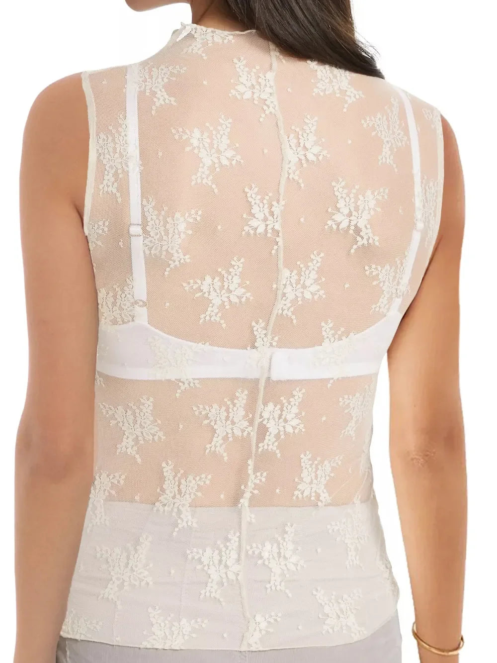 Lace Mock Neck Top - Eva's Edition