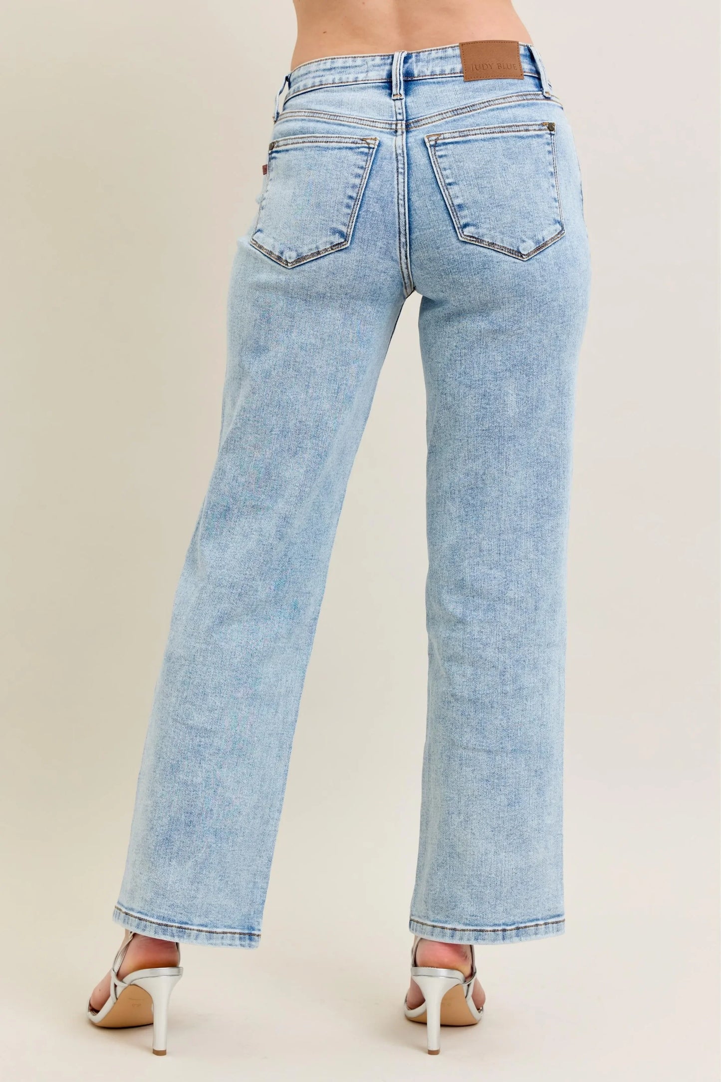 High Waist Stone Wash Straight Jeans - Eva's Edition