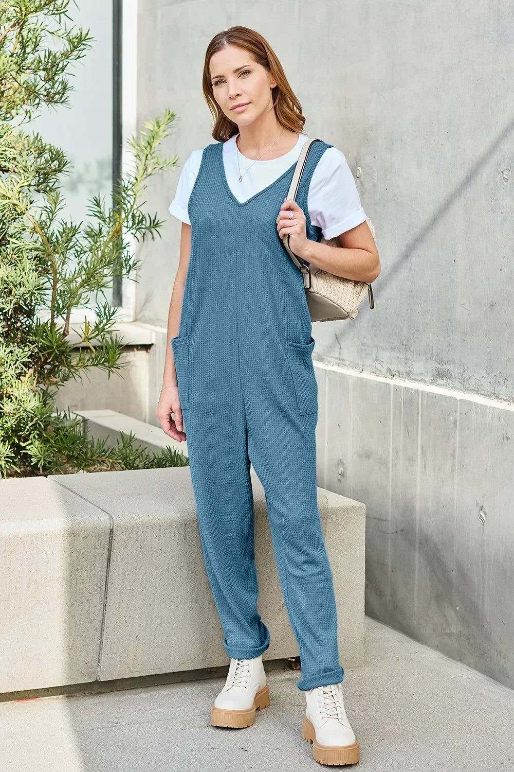 Double Take Full Size Sleeveless Straight Jumpsuit - Eva's Edition