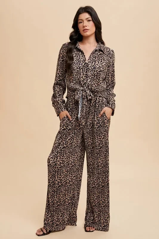 Leopard Plisse Lounge Wide Pants - Eva's Edition