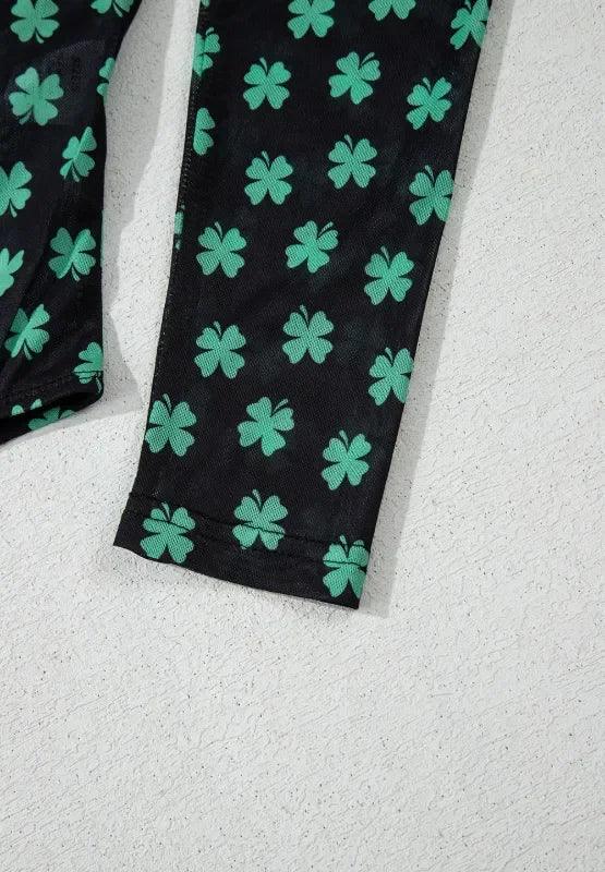 Lucky Clover Mock Neck Long Sleeve Bodysuit - Eva's Edition