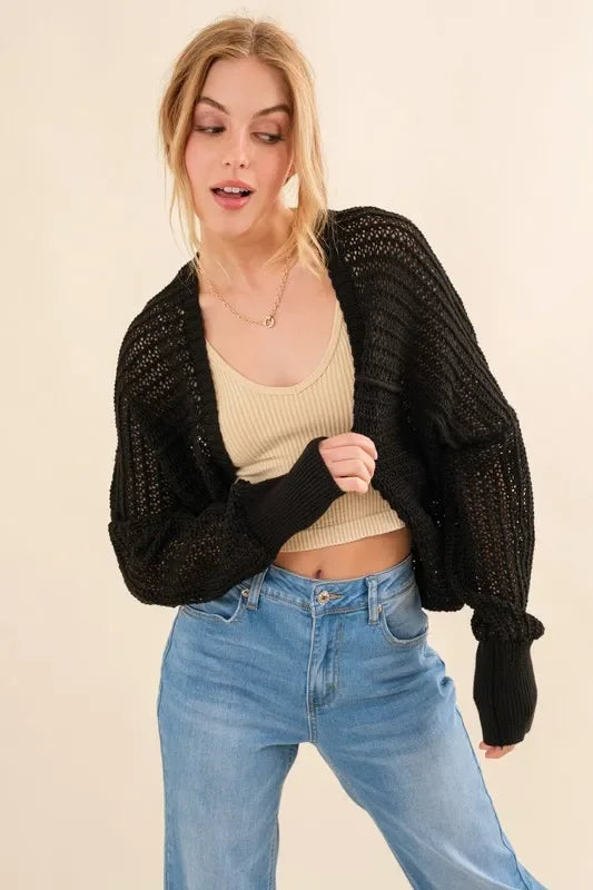 Fishnet Knitted Bolero Cardigan - Eva's Edition