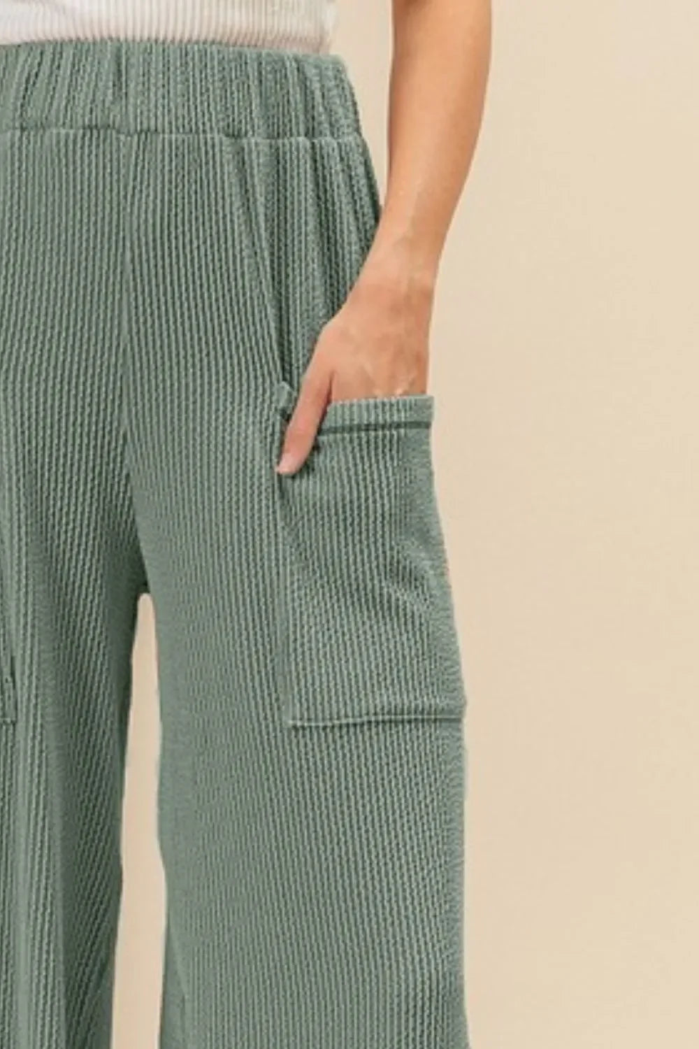 2tone Cord Rib Waist Band Side Pocket Pants - Eva's Edition