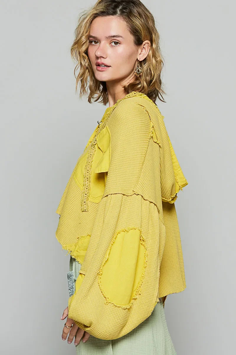 Raw Hem Cropped Hooded Jacket - Eva's Edition