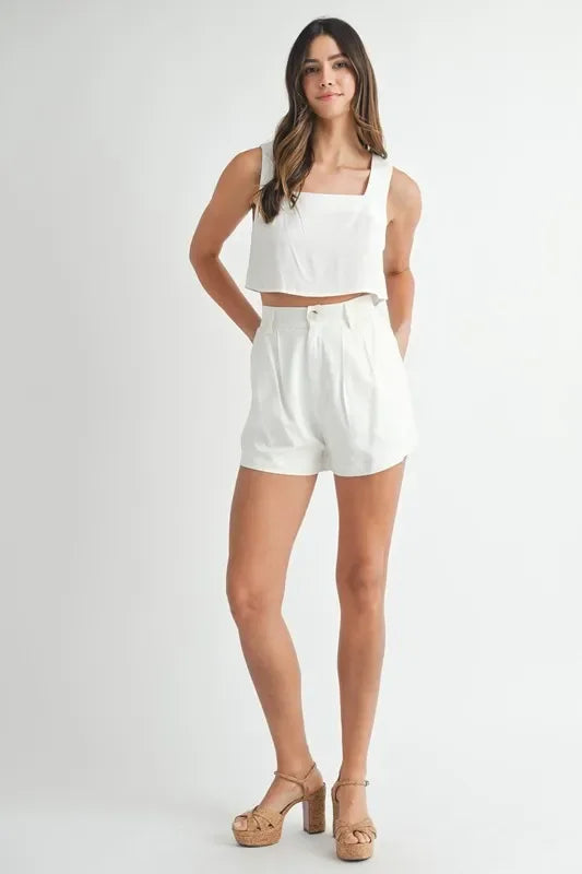 Sleeveless Crop Top and Shorts Set - Eva's Edition