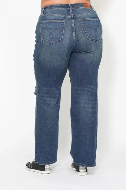 Ripped Knee Dad Jeans Plus Size - Eva's Edition