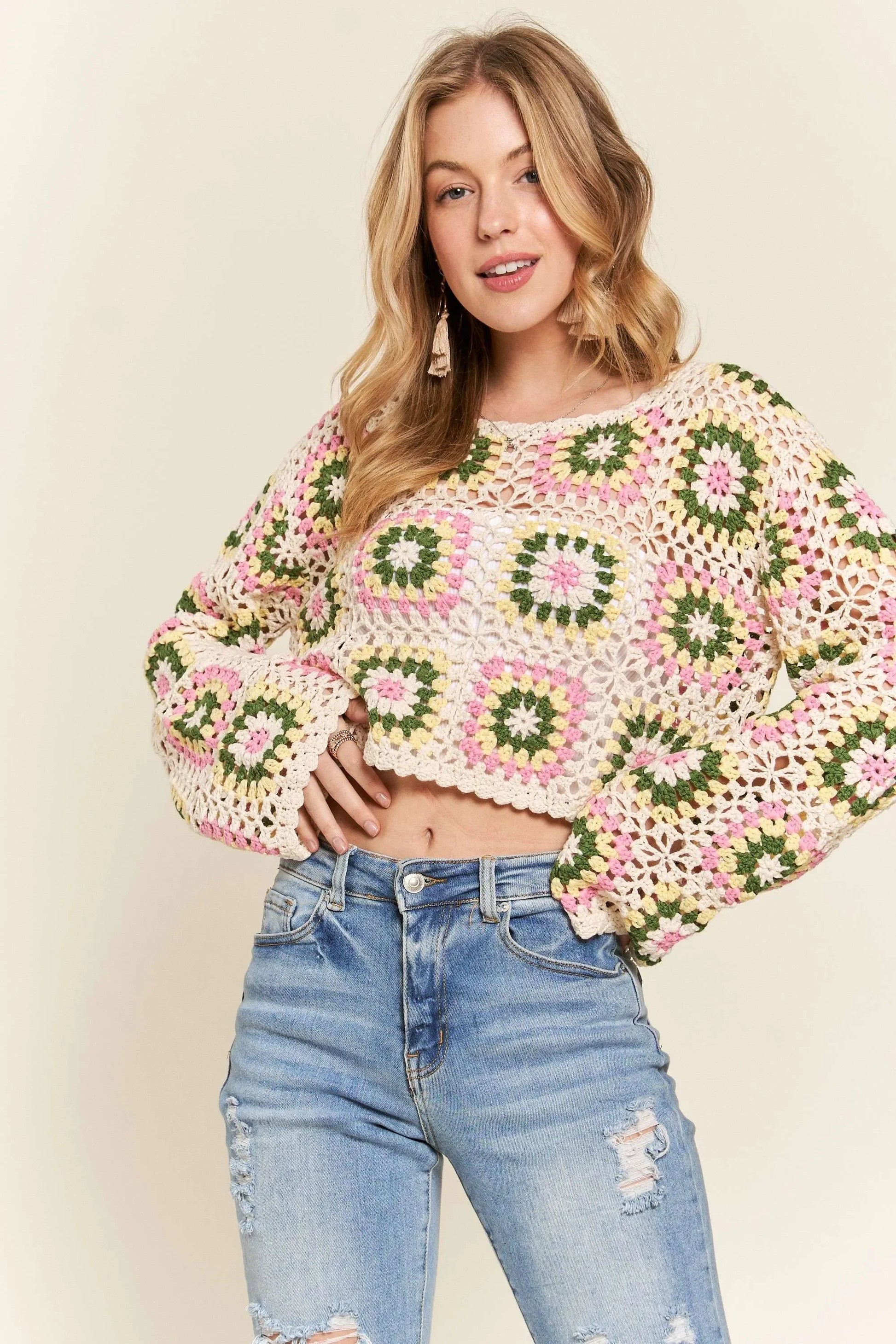 Multicolor Crochet Crop Top - Eva's Edition