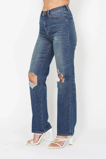 Ripped Knee Dad Jeans Plus Size - Eva's Edition