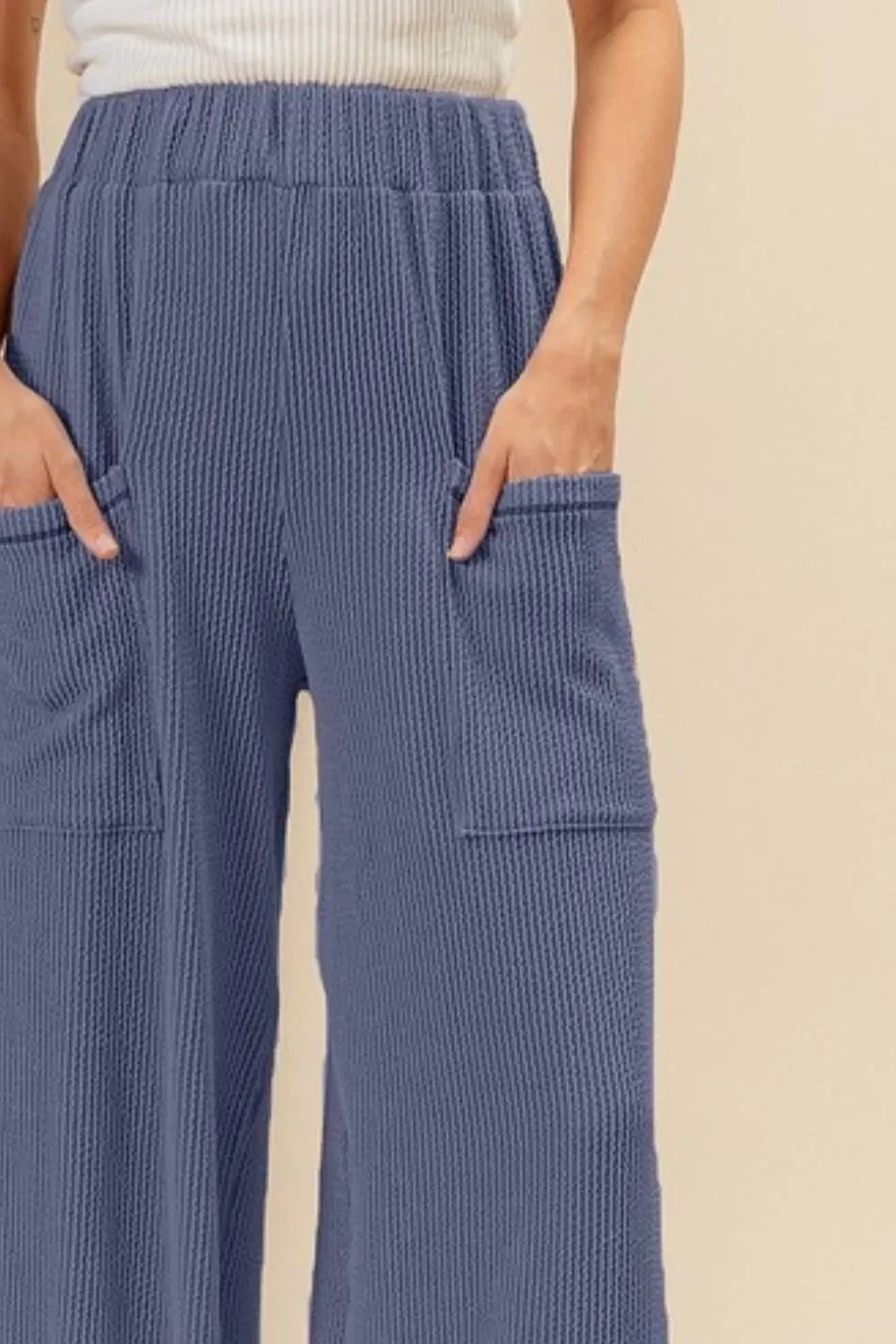 2tone Cord Rib Waist Band Side Pocket Pants - Eva's Edition