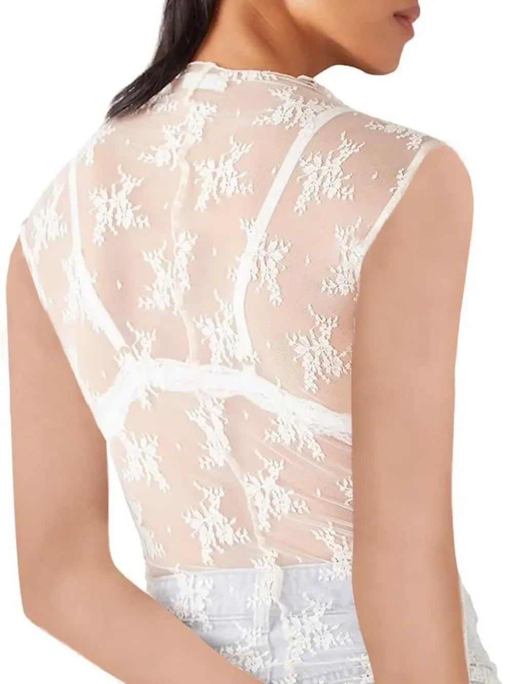Lace Mock Neck Top - Eva's Edition