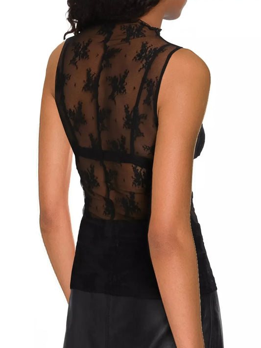 Lace Mock Neck Top - Eva's Edition