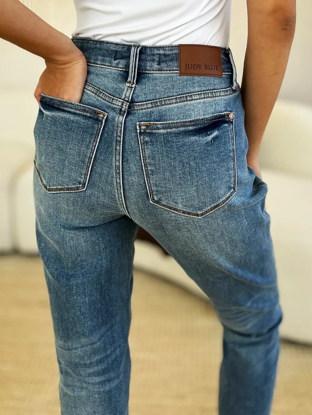 Mid Rise Rigid Magic Release Hem Jeans - Eva's Edition