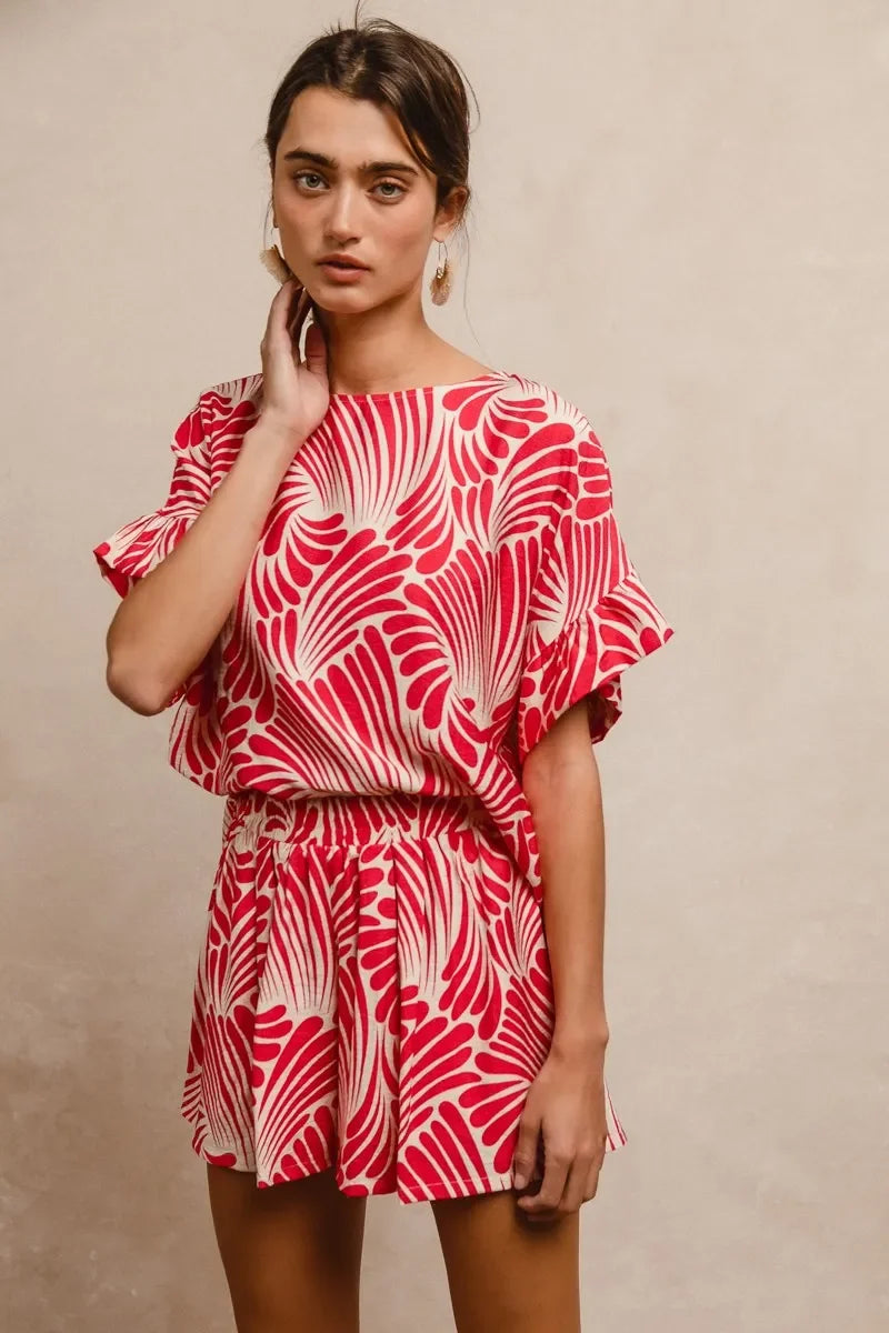 Woven Ruffled Sleeves Top - Eva's Edition