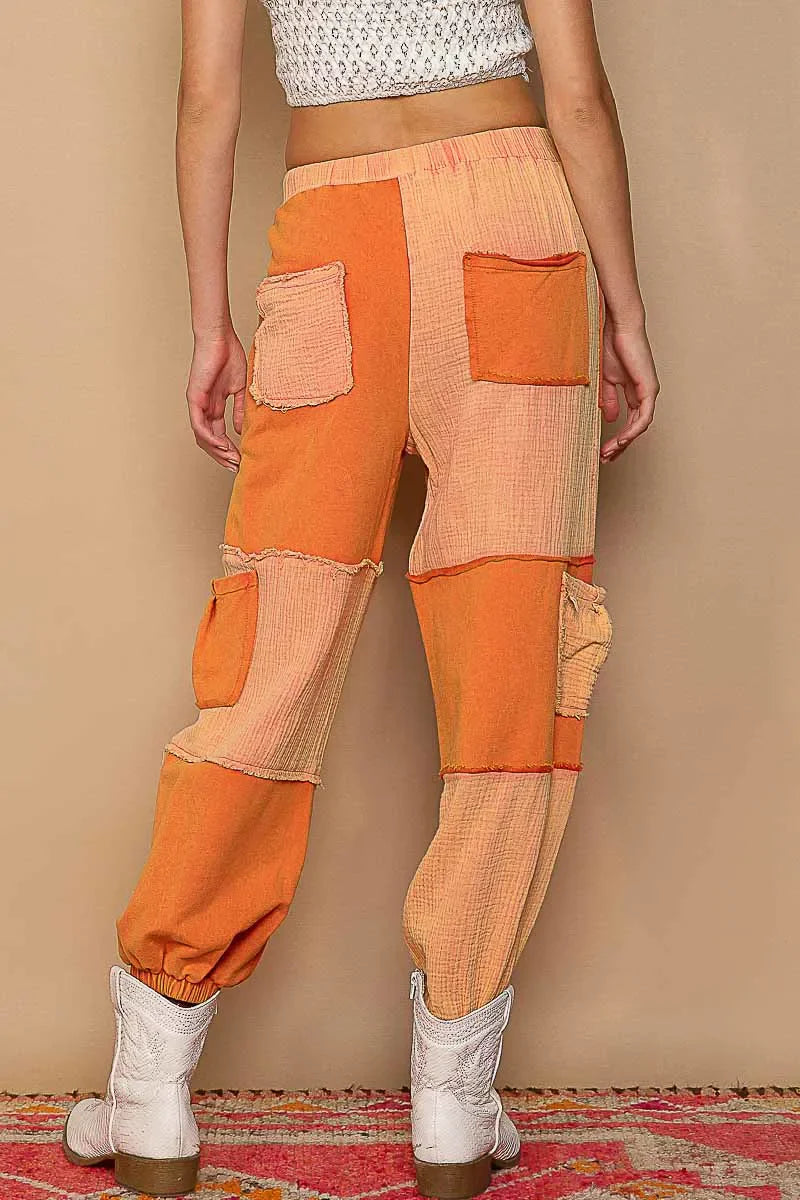 Drawstring Pocketed Contrast Jogger Pants - Eva's Edition