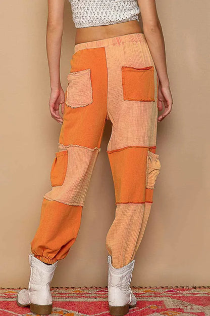 Drawstring Pocketed Contrast Jogger Pants - Eva's Edition