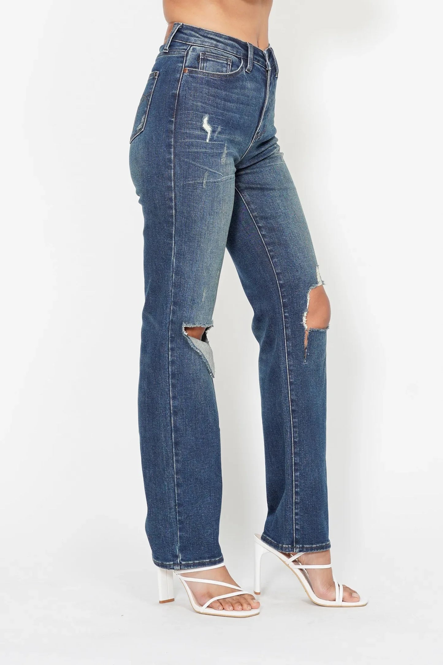 Ripped Knee Dad Jeans Plus Size - Eva's Edition