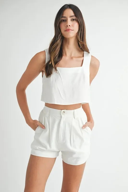 Sleeveless Crop Top and Shorts Set - Eva's Edition