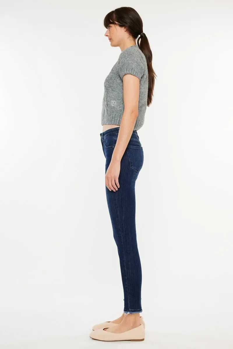 High-Rise Slim Fit Raw Hem Ankle Jeans - Eva's Edition