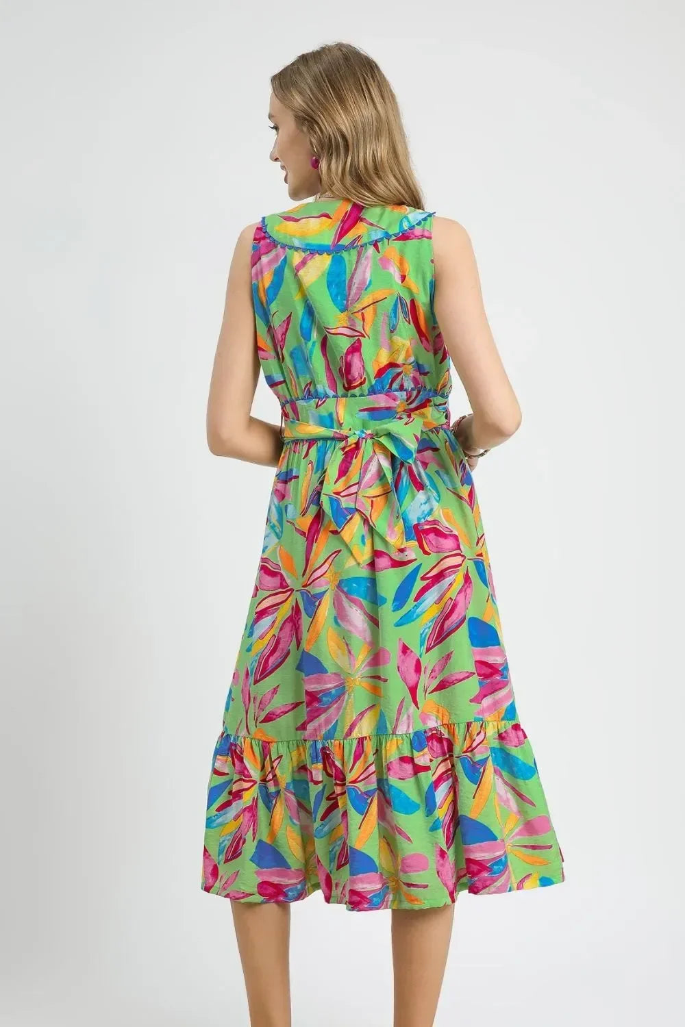 Printed Sleeveless Midi Dress - Eva's Edition