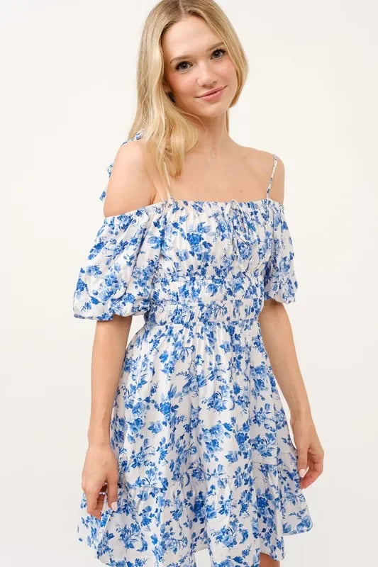Off Shoulder Bubble Sleeve Dress - Eva's Edition