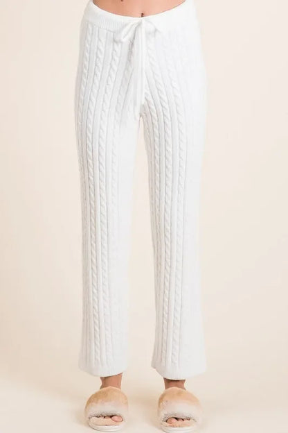 Cable-Knit High Waist Sweater Pants - Eva's Edition