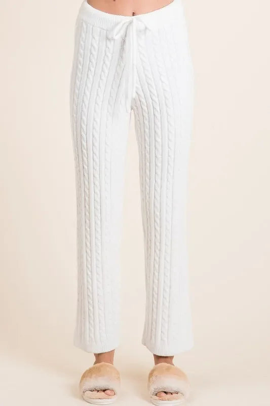 Cable-Knit High Waist Sweater Pants - Eva's Edition