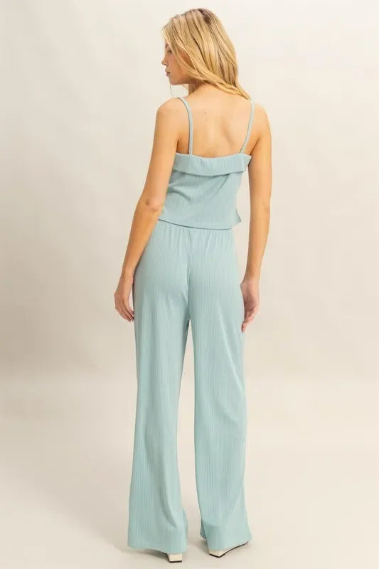 Rib Knit Cami Top and Pants Set - Eva's Edition