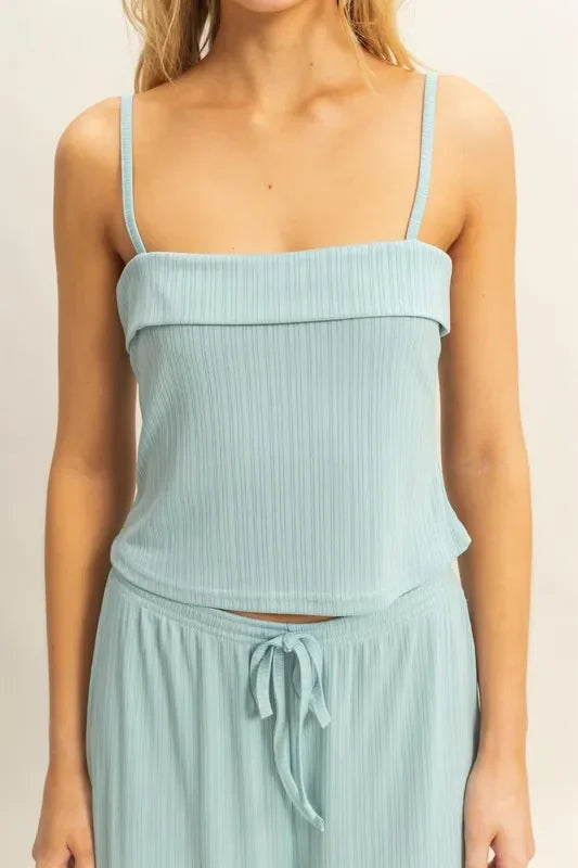 Rib Knit Cami Top and Pants Set - Eva's Edition