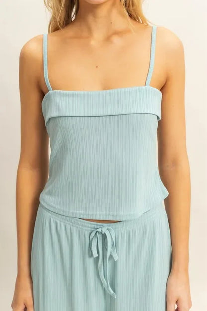 Rib Knit Cami Top and Pants Set - Eva's Edition