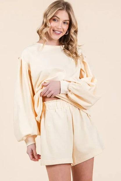 French Terry Sweatshirt and Shorts Set - Eva's Edition