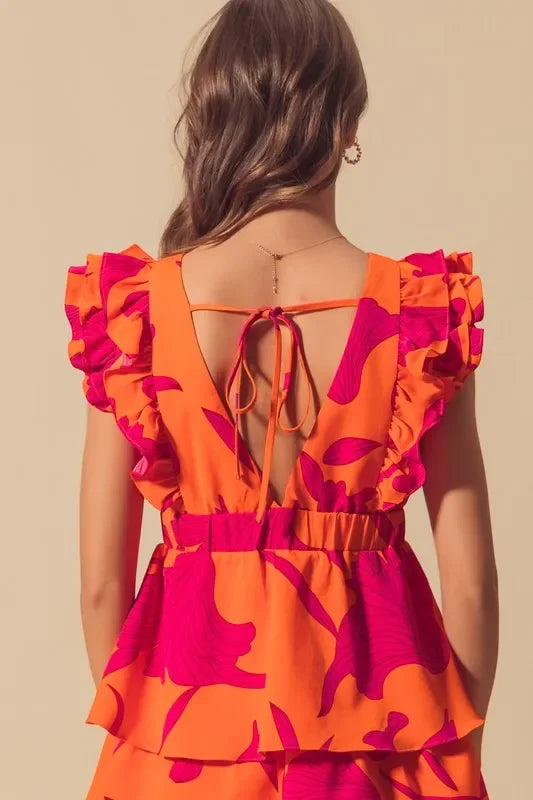 V Neck Layered Dress with Elasticized Waist - Eva's Edition