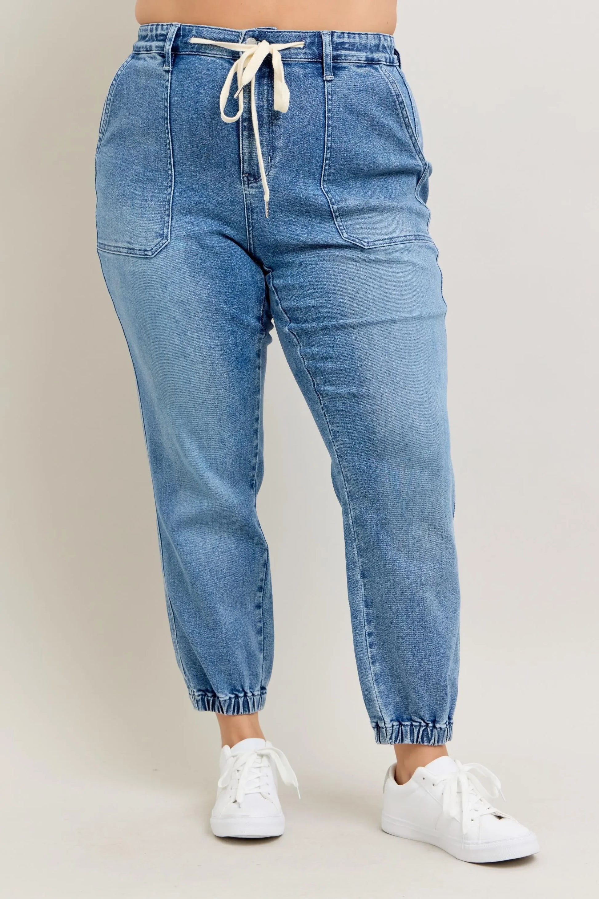 High Waist Denim Jogger Plus Size - Eva's Edition