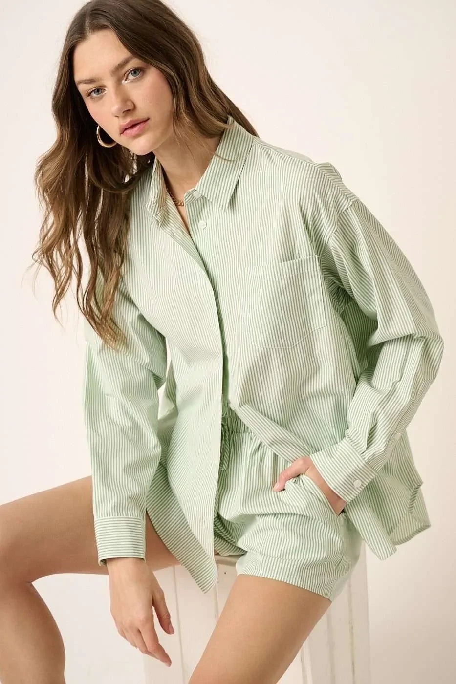 Striped Shirt and Shorts Set - Eva's Edition