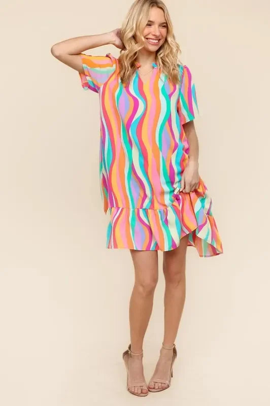 Haptics Tiered Woven Ruffle Hem Dress - Eva's Edition