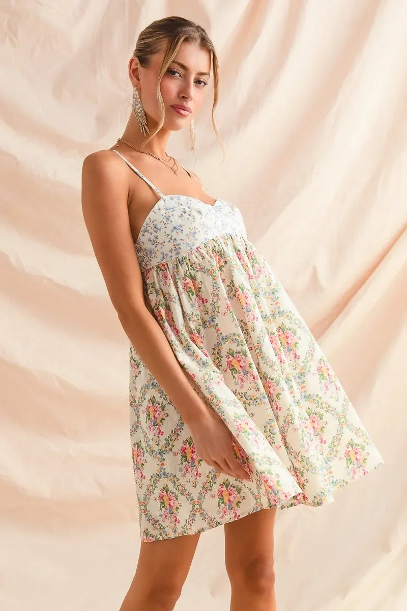 Floral Print Sleeveless Mini Dress - Eva's Edition