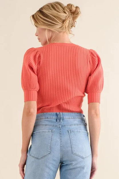 Half Sleeve Rib Basic Bodysuit - Eva's Edition