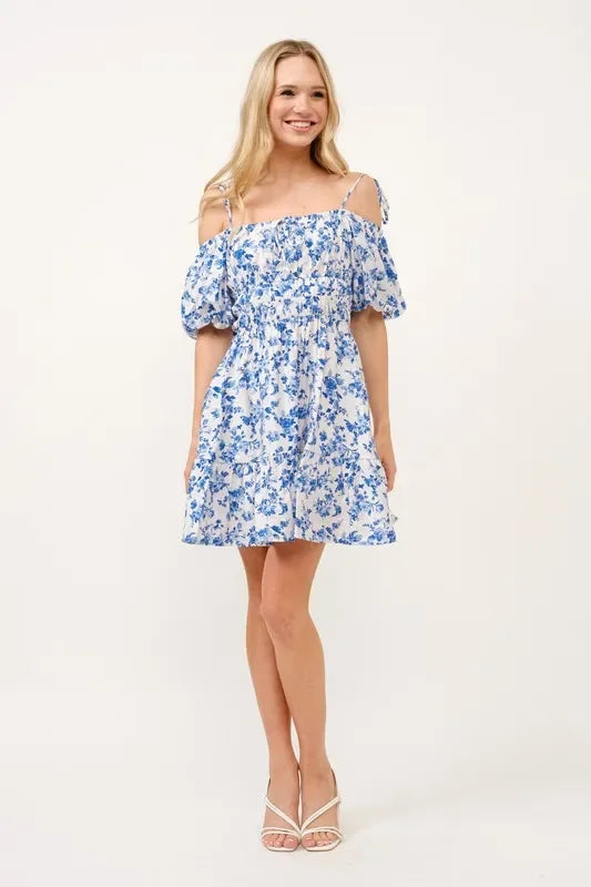 Off Shoulder Bubble Sleeve Dress - Eva's Edition