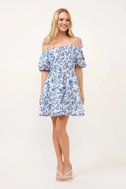 Off Shoulder Bubble Sleeve Dress - Eva's Edition