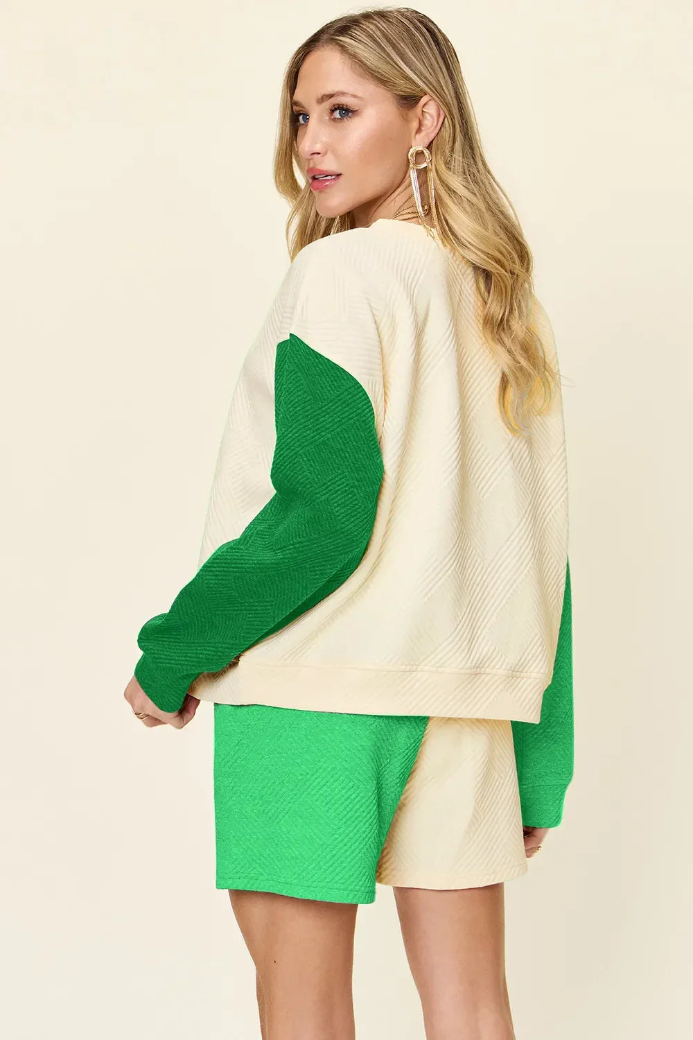 Contrast Drop Shoulder Top and Shorts Set - Eva's Edition