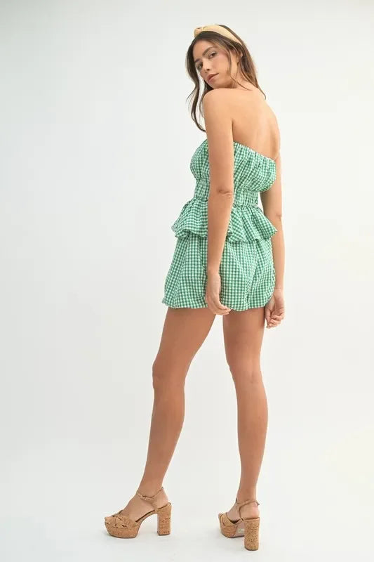 Gingham Tube Top and Shorts Set - Eva's Edition