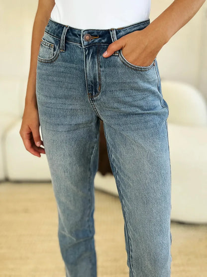 Mid Rise Rigid Magic Release Hem Jeans - Eva's Edition