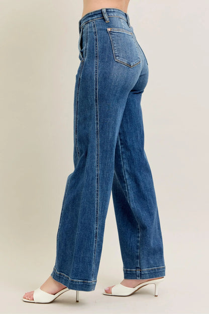 High Waist Wide Leg Jeans Plus Size - Eva's Edition